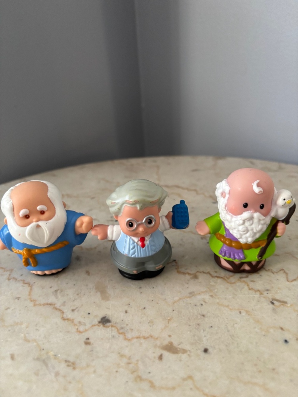 Vintage Fisher-Price Little People Figures Lot – Noah & Grandpa with Phone